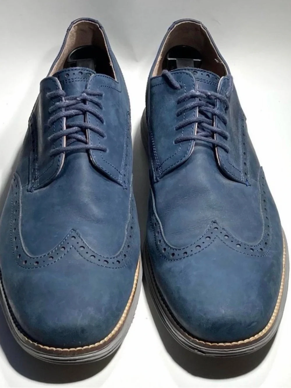 Cole Haan Navy Blue Leather Wingtip Derby